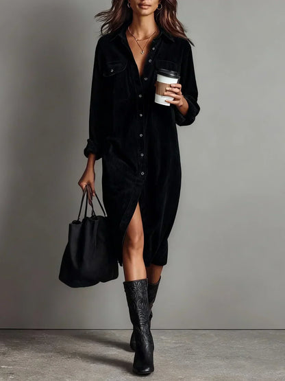 Anna | Chic Flared Black Hem Dress