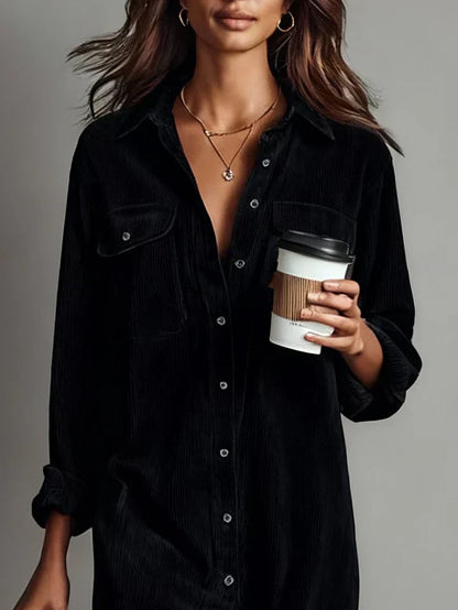 Anna | Chic Flared Black Hem Dress